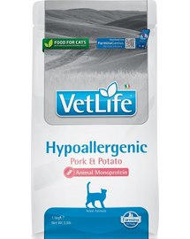FARMINA VetLife Hypoallergenic Adult Pork Potato teljes értékű diétás eledel macskáknak 1,5 kg