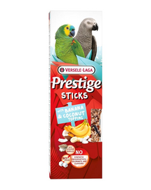 VERSELE-LAGA Prestige Sticks 2 lombik banánnal és kókuszreszelékkel nagypapagájoknak 140g
