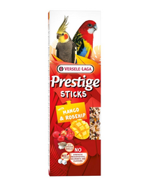 VERSELE-LAGA Prestige Sticks 2 mangó és csipkebogyó lombik közepes méretű papagájok számára 140g