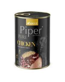 PIPER Pure csirke barna rizzsel 400g nedves kutyaeledel