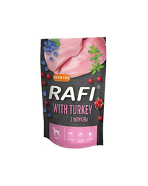RAFI nedves eledel pulykával, áfonyával és áfonyával kutyáknak 500 g
