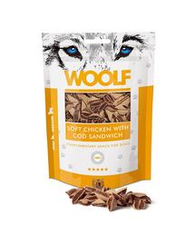 WOOLF Soft Chicken With Cod Sandwich Puha csirke és tőkehal szendvicsek 100g