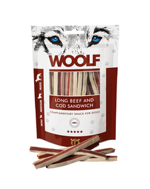 WOOLF Long Beef And Cod Sandwich Marhahús és tőkehal szendvicsek 100g