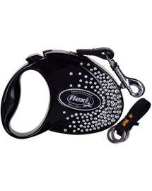 FLEXI automata kutyapóráz Glam Splash Crystal S szalag 3m fekete