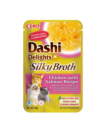INABA Cat Dashi Delights Silky Broth Csirke és lazac 40g