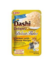 INABA Cat Dashi Delights Delicate Flakes Csirke és sajt 40g
