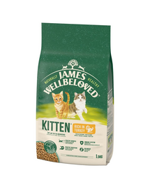 JAMES WELLBELOVED Kitten 1,5 kg Pulykában és rizsben gazdag száraz teljes értékű eledel &lt;12 hónapos cicáknak