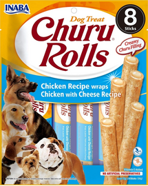 INABA Churu Rolls Chicken 8x12g csirke- és sajtos wrapok kutyáknak