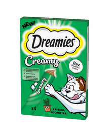 DREAMIES Creamy kiegészítő eledel ízletes macskamentával macskáknak 4x10 g