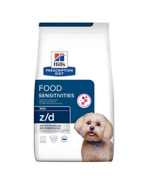 HILL'S Prescription Diet Canine z/d Mini Food Sensitivities 6 kg kis testű kutyák számára érzékeny emésztőrendszerrel