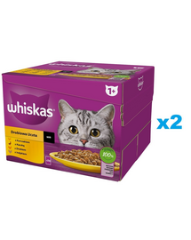 WHISKAS Adult Poultry Feast mártásban 48x85 g csirke, kacsa, baromfi, pulyka darabok felnőtt macskák számára