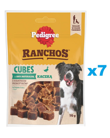 PEDIGREE Ranchos Cubes 7x70 g kiegészítő takarmány felnőtt kutyáknak kacsával