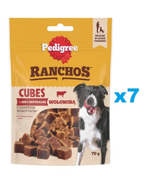 PEDIGREE Ranchos Cubes 7x70 g kiegészítő eledel felnőtt kutyáknak marhahússal