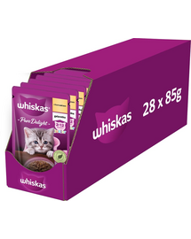 WHISKAS Junior tasak 28x85g nedves eledel cicáknak csirkével zselében
