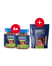 SIMPLY FROM NATURE Smart Bites Edzőfalatok marhahússal kutyáknak 2 x 130 g + INGYEN jutalomfalat!