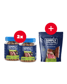 SIMPLY FROM NATURE Smart Bites Edzőfalatok kacsával kutyáknak 2 x 130 g + INGYEN jutalomfalat!