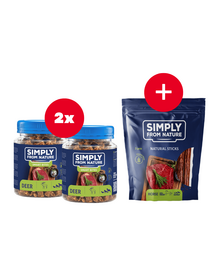 SIMPLY FROM NATURE Smart Bites Edzőfalatok szarvashússal kutyáknak 2 x 130 g + INGYEN jutalomfalat!