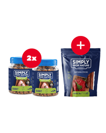 SIMPLY FROM NATURE Smart Bites Edzőfalatok nyúlhússal kutyáknak 2 x 130 g + INGYEN jutalomfalat!