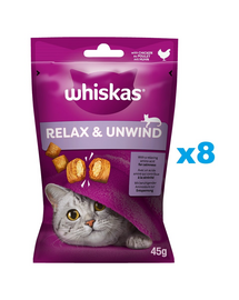 WHISKAS Relax and Unwind 8x45 g csirkés jutalomfalat macskáknak