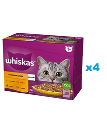 WHISKAS Adult tasak 48x85g Poultry Feast nedves eledel felnőtt macskáknak zselében: csirke, kacsa, baromfi, pulyka