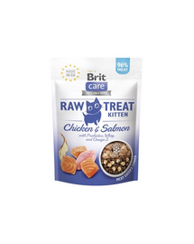 BRIT Care Raw Treat Freeze Dried Kitten 40 g liofilizált csemege Csirke és lazac probiotikumokkal kiscicáknak