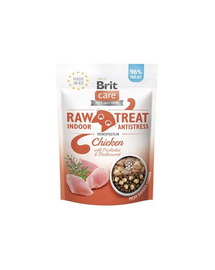BRIT Care Raw Treat Freeze Dried Indoor Antistress 40 g liofilizált csemege Probiotikumokkal dúsított csirke macskáknak