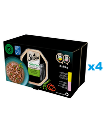 SHEBA Nature’s Collection Mix Selection 32x85 g nedves teljes értékű eledel felnőtt macskáknak mártással, csirke, lazac darabokkal