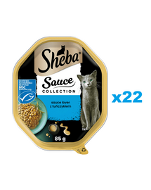 SHEBA Sauce Collection tálca 22x85 g nedves teljes értékű eledel felnőtt macskáknak tonhallal szószban darabokban