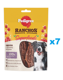 PEDIGREE Ranchos Superfoods 7x70 g kiegészítő eledel felnőtt kutyáknak pulykával, áfonyával és rizzsel