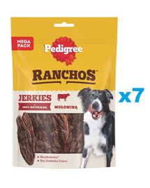 PEDIGREE Ranchos Jerkies 7x180 g gabonamentes kiegészítő eledel felnőtt kutyáknak marhahússal