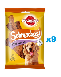 PEDIGREE Schmackos Multi Mix 9x144g kutyakaják marhahúscsíkok formájában