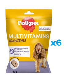 PEDIGREE Multivitamins Digestion Chicken 6x180 g emésztést segítő étrend-kiegészítő felnőtt kutyáknak
