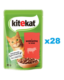 KITEKAT Marhahús mártásban 28x85 g felnőtt macskák számára