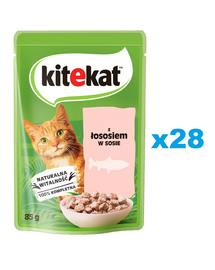 KITEKAT Lazac mártásban 28x85 g felnőtt macskák számára