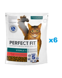 PERFECT FIT Sterile 1+ 6x750 g marhahúsban gazdag teljes értékű szárazeledel felnőtt macskák számára