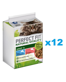PERFECT FIT Natural Vitality 72x50 g teljes értékű nedves eledel felnőtt macskáknak ivartalanítás után is, óceáni hal és lazac mártással