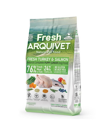 ARQUIVET Fresh Puppy Junior Félnedves kölyöktáp pulykával és lazaccal, 2,5 kg