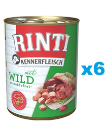 RINTI Kennerfleisch Game szarvas 6x800 g