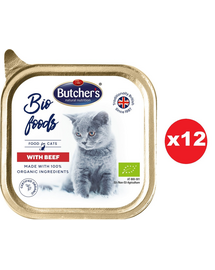 BUTCHER'S BIO foods wołowina 12x85 g pasztet dla kota