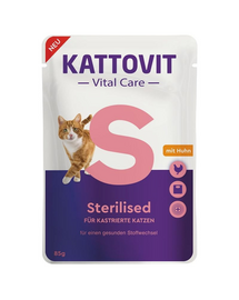 KATTOVIT Vital Care Sterilised csirkével 12x85 g