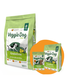 GREEN PETFOOD VeggieDog Grainfree burgonyával és borsóval 10kg + 900g & Denties INGYEN