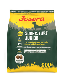 JOSERA Surf Turf Junior 900 g gluténmentes táplálék lazaccal és bárányhússal kölyökkutyáknak