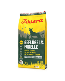 JOSERA Geflügel Forelle 12,5 kg gabonamentes táplálék aktív kutyáknak
