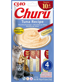 INABA Churu Cat Senior Tuna 4x14g krémes finomság idősebb macskáknak, tonhal ízzel