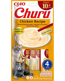 INABA Churu Cat Senior Chicken 4x14g krémes finomság idősebb macskáknak csirke ízzel