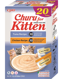 INABA Churu Cat Kitten 20x14g tonhal és csirke krémes csemege macskáknak