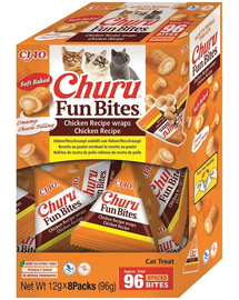 INABA Cat Fun Bites Chicken 8x12g csirke wrapok macskáknak