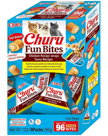 INABA Fun Bites Chicken with Tuna 8x12g csirke- és tonhalas wrapok macskáknak