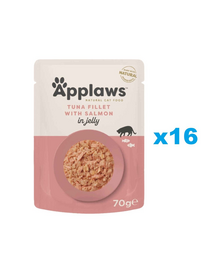 APPLAWS Cat Adult Pouch Tuna Fillet with Salmon in Jelly filet z tuńczyka z łososiem w galaretce 16x70 g