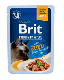 BRIT Premium Cat Fillets in Gravy nedves macskaeledel tonhalas mártással 24x85g